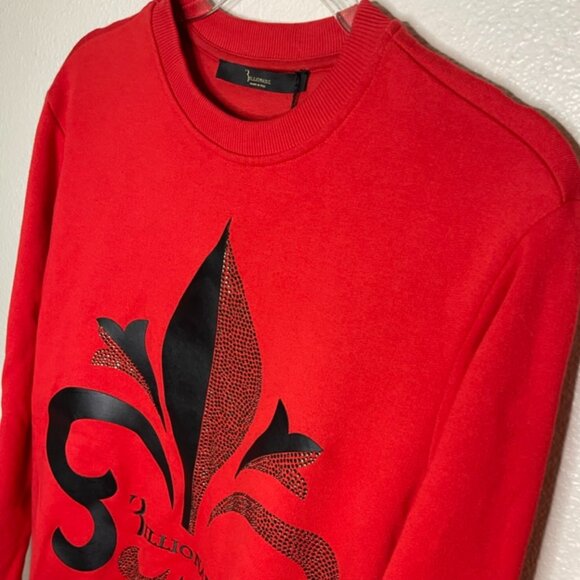 Billionaire Italian Couture | Red Logo Crew Neck Sweatshirt - Picture 2 of 9